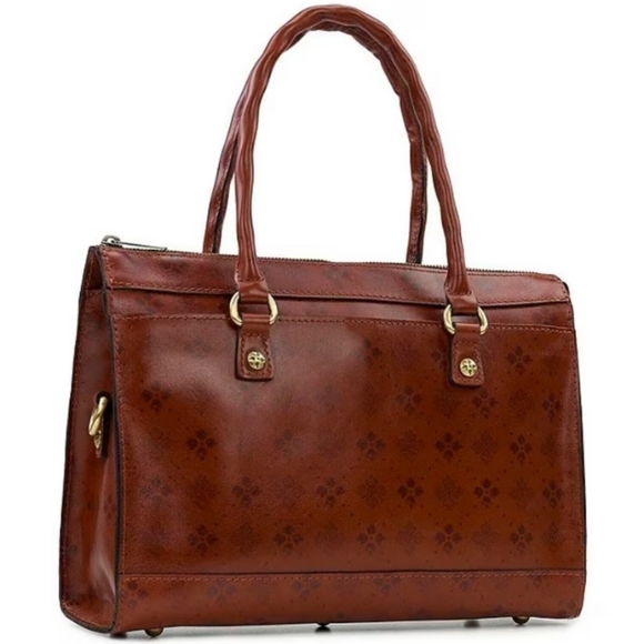 Patricia Nash Josselin Leather Satchel Crossbody In Signature Floret Pattern - Picture 2 of 10